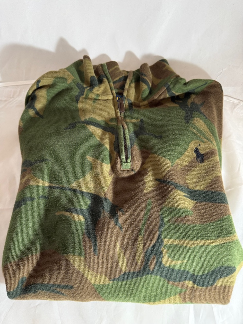 Polo Ralph Lauren Camo Quarter-Zip Pullover Jacket - Green & Brown - Picture 7 of 7